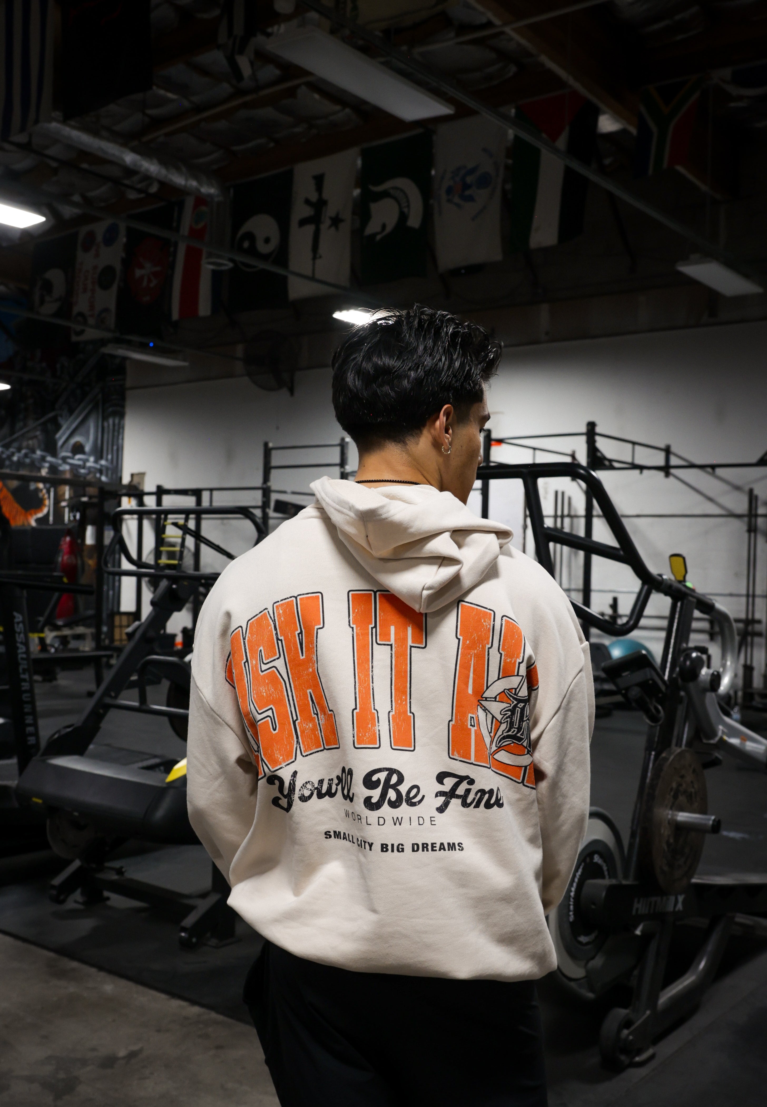 RISK IT ALL - Signature Hoodie - Oversized Fit - Off White