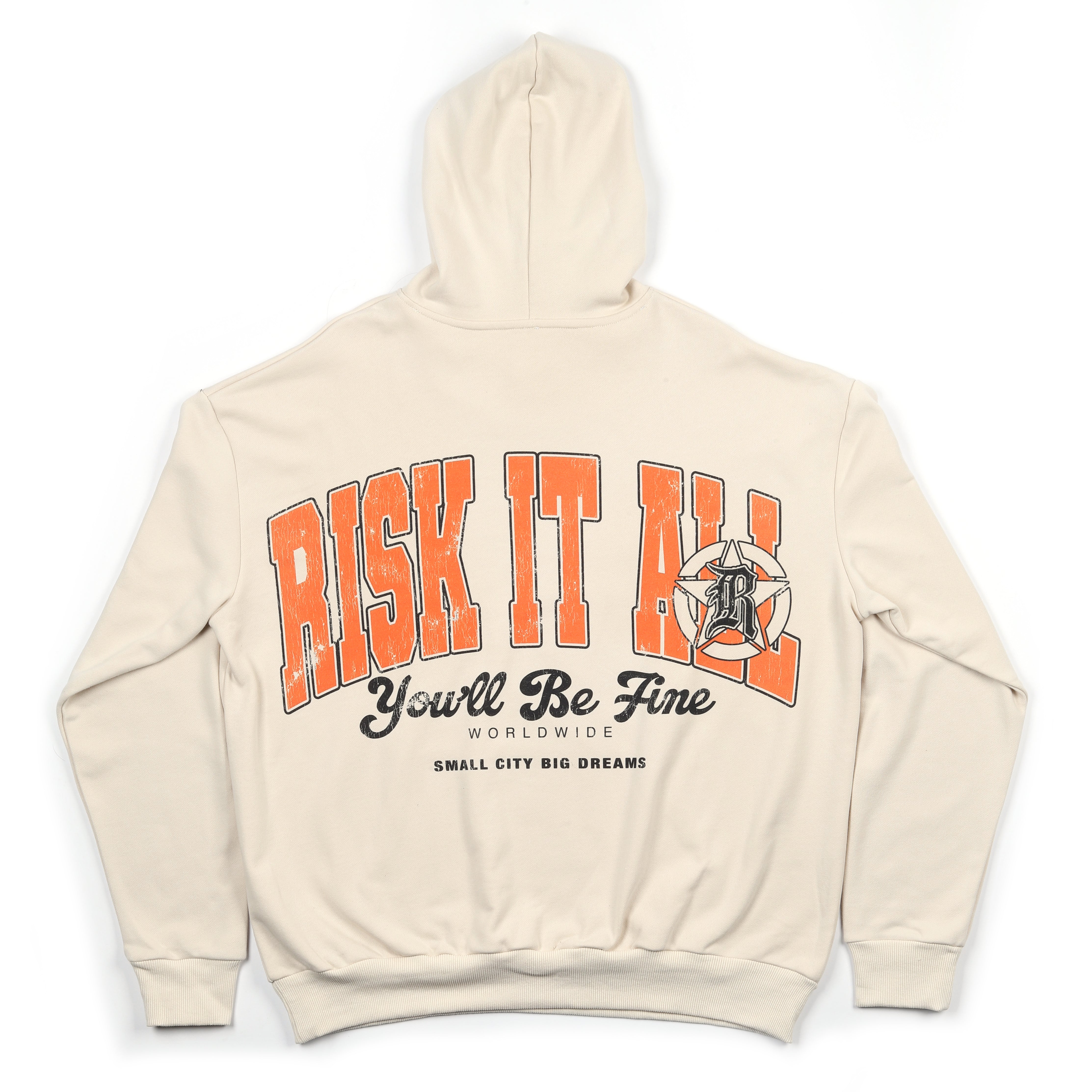 RISK IT ALL - Signature Hoodie - Oversized Fit - Off White