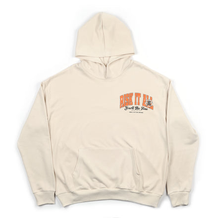 RISK IT ALL - Signature Hoodie - Oversized Fit - Off White