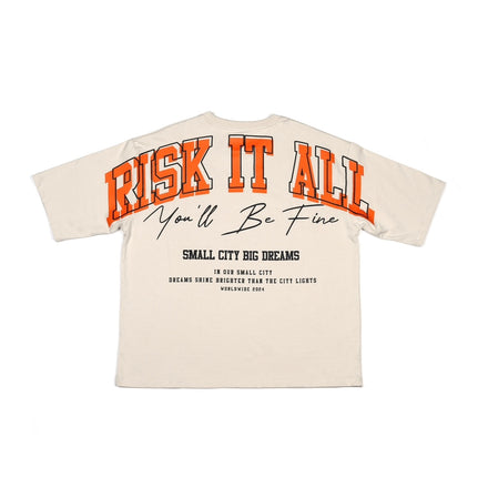 "RISK IT ALL" - Signature T Shirt - Off White